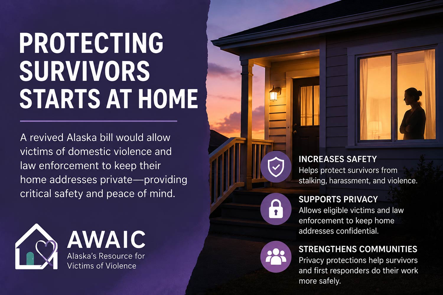 AWAIC, Domestic Violence, Survivor Safety, Address Confidentiality, Privacy Protection, Alaska Legislation, Domestic Violence Prevention, Victim Advocacy, Safety Planning, Survivor Support